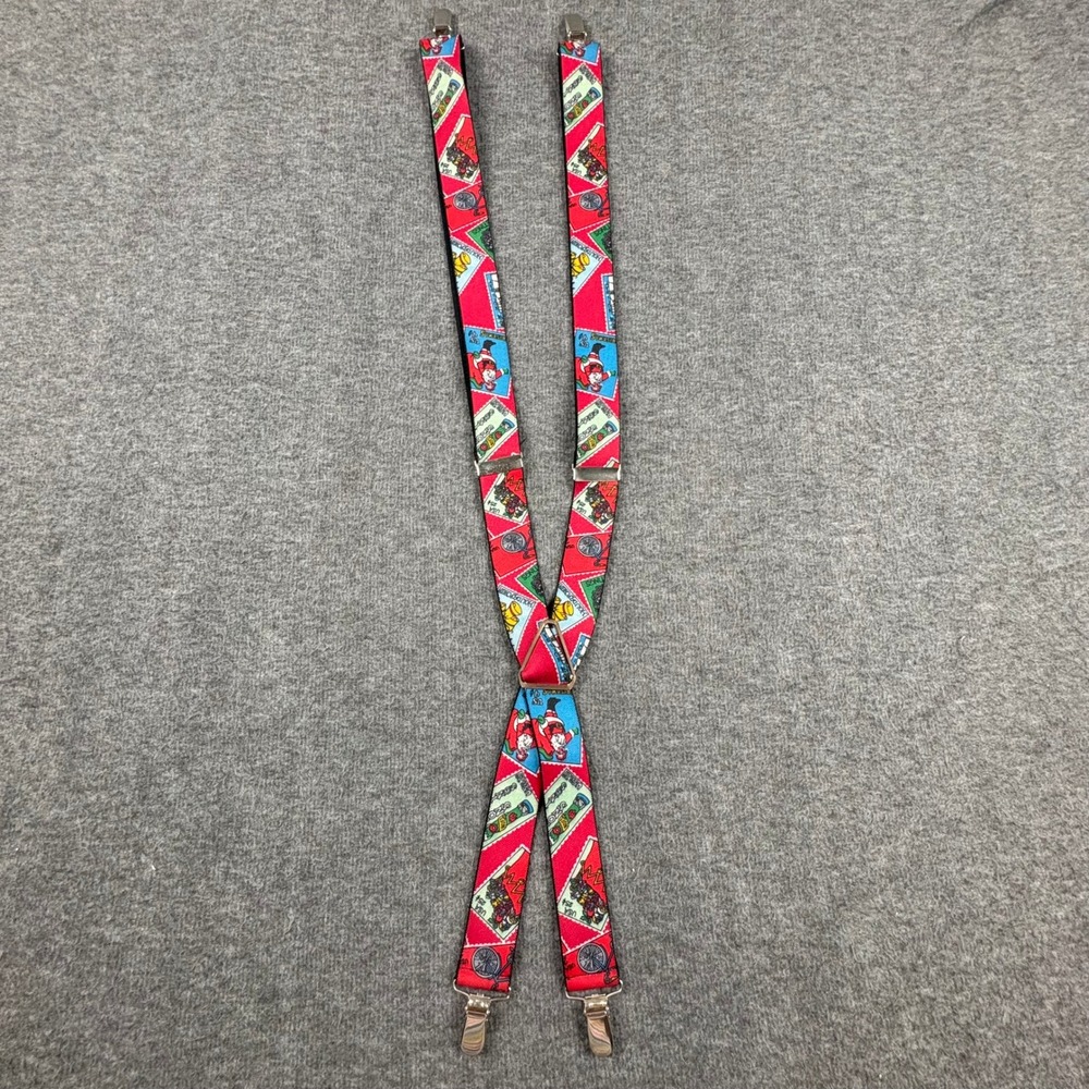 Vtg Christmas‎ Holiday Stamps Novelty Suspenders Pelican USA Clip On Adjustable